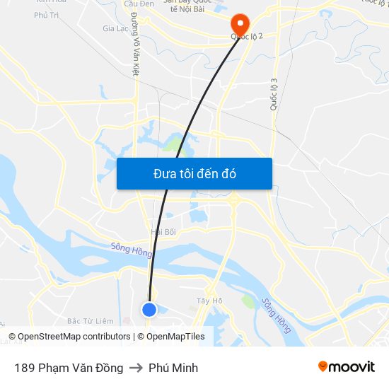 189 Phạm Văn Đồng to Phú Minh map