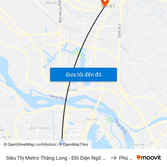 Siêu Thị Metro Thăng Long - Đối Diện Ngõ 599 Phạm Văn Đồng to Phú Minh map