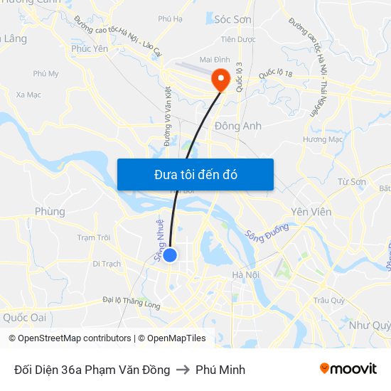 Đối Diện 36a Phạm Văn Đồng to Phú Minh map