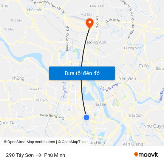 290 Tây Sơn to Phú Minh map