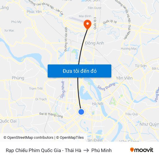 Rạp Chiếu Phim Quốc Gia - Thái Hà to Phú Minh map