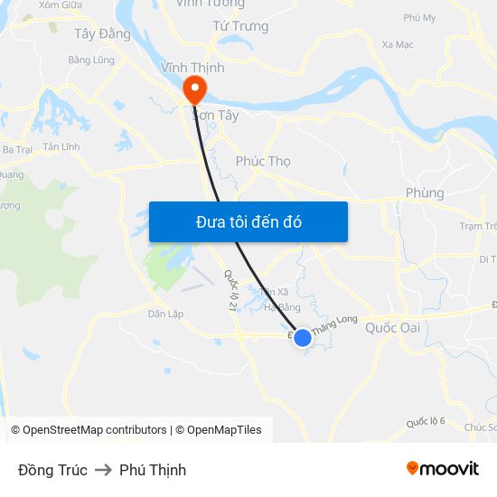 Đồng Trúc to Phú Thịnh map