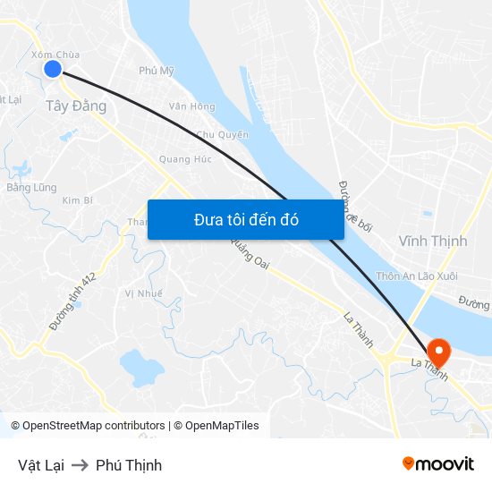 Vật Lại to Phú Thịnh map