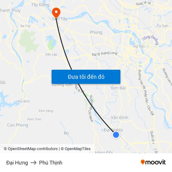Đại Hưng to Phú Thịnh map