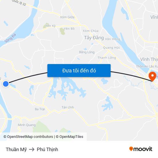 Thuần Mỹ to Phú Thịnh map