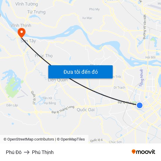 Phú Đô to Phú Thịnh map