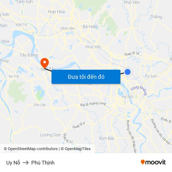 Uy Nỗ to Phú Thịnh map