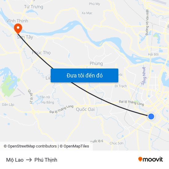 Mộ Lao to Phú Thịnh map