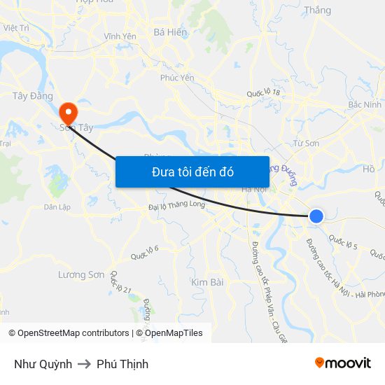 Như Quỳnh to Phú Thịnh map
