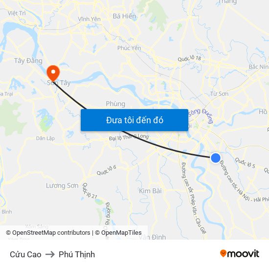 Cửu Cao to Phú Thịnh map