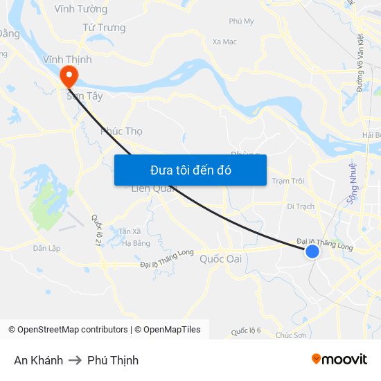 An Khánh to Phú Thịnh map
