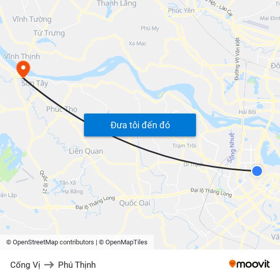 Cống Vị to Phú Thịnh map