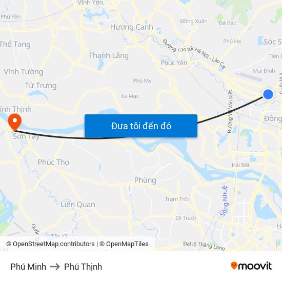 Phú Minh to Phú Thịnh map