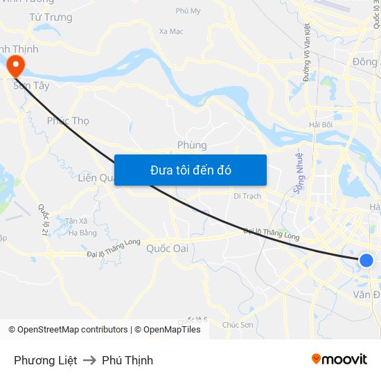 Phương Liệt to Phú Thịnh map