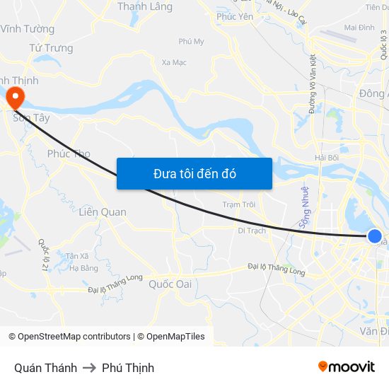 Quán Thánh to Phú Thịnh map