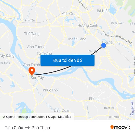 Tiền Châu to Phú Thịnh map
