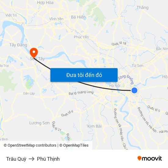 Trâu Quỳ to Phú Thịnh map