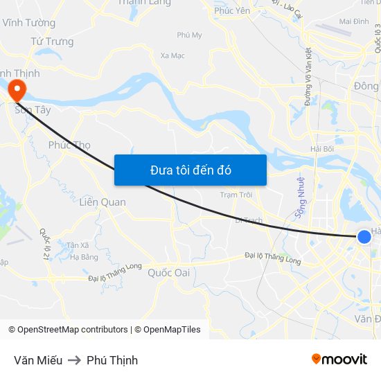 Văn Miếu to Phú Thịnh map