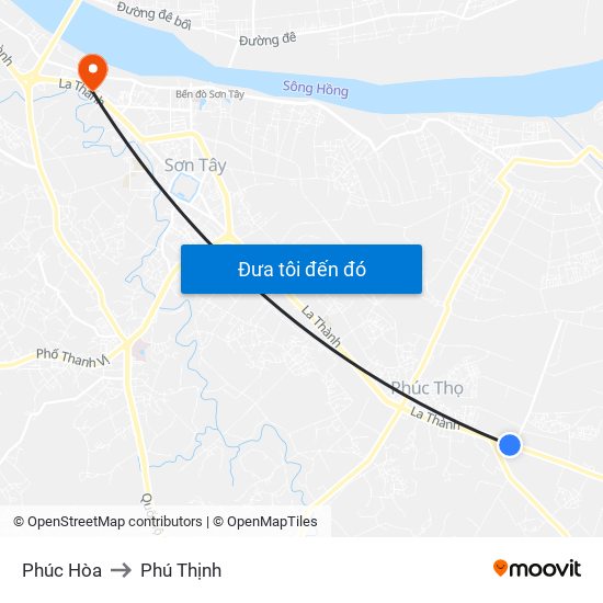Phúc Hòa to Phú Thịnh map