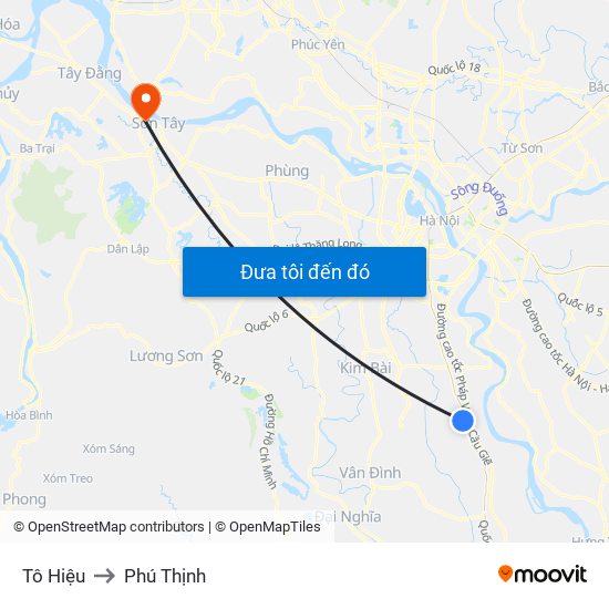 Tô Hiệu to Phú Thịnh map