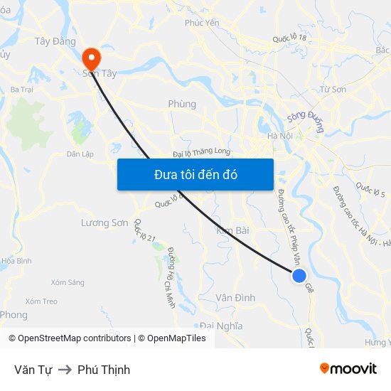 Văn Tự to Phú Thịnh map