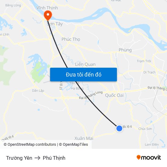 Trường Yên to Phú Thịnh map