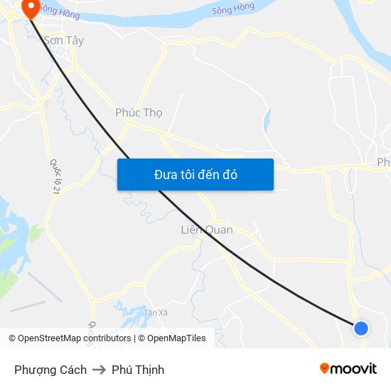 Phượng Cách to Phú Thịnh map