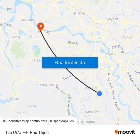 Tân Ước to Phú Thịnh map