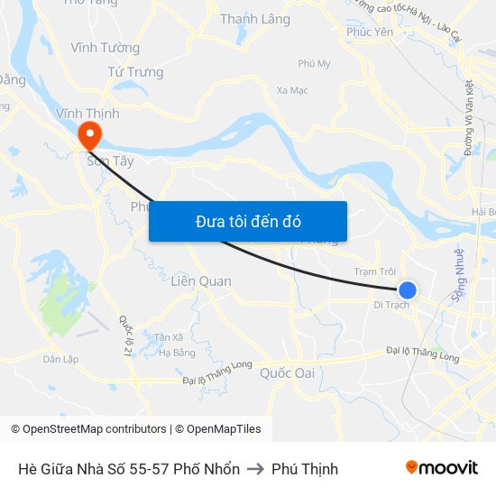 Hè Giữa Nhà Số 55-57 Phố Nhổn to Phú Thịnh map