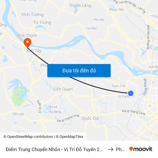 Điểm Trung Chuyển Nhổn - Vị Trí Đỗ Tuyến 20, 29, 32 (Chiều Sơn Tây - Hà Nội)- Đường 32 to Phú Thịnh map
