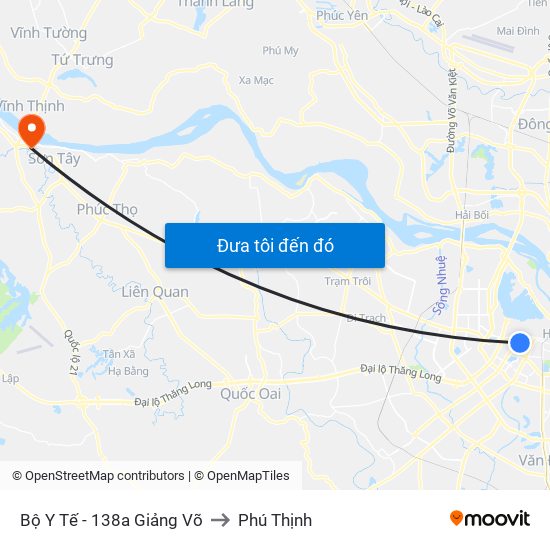 Bộ Y Tế - 138a Giảng Võ to Phú Thịnh map