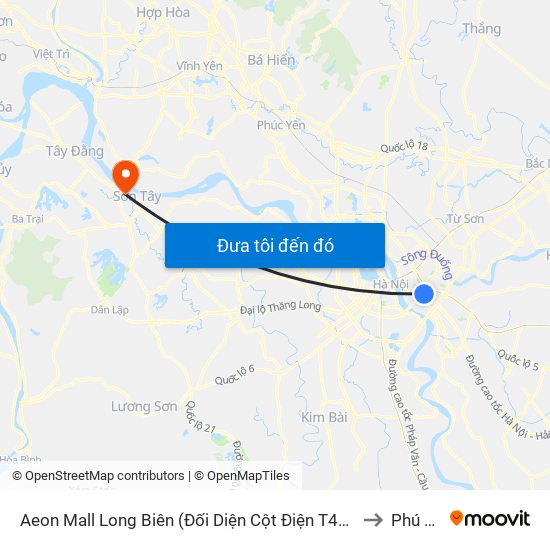 Aeon Mall Long Biên (Đối Diện Cột Điện T4a/2a-B Đường Cổ Linh) to Phú Thịnh map