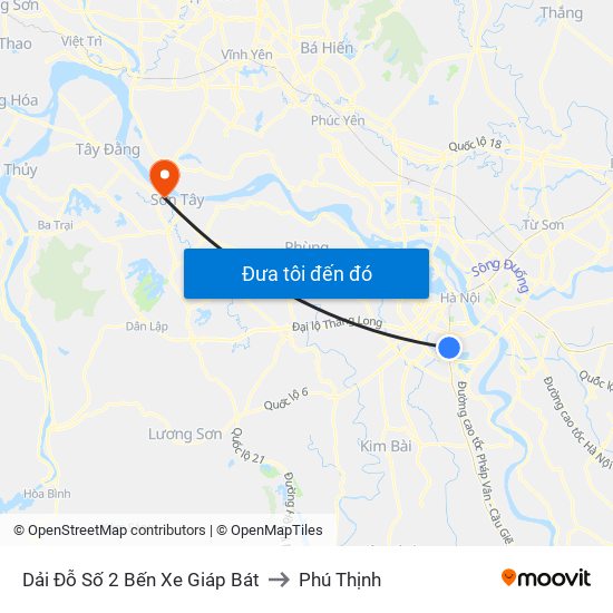 Dải Đỗ Số 2 Bến Xe Giáp Bát to Phú Thịnh map