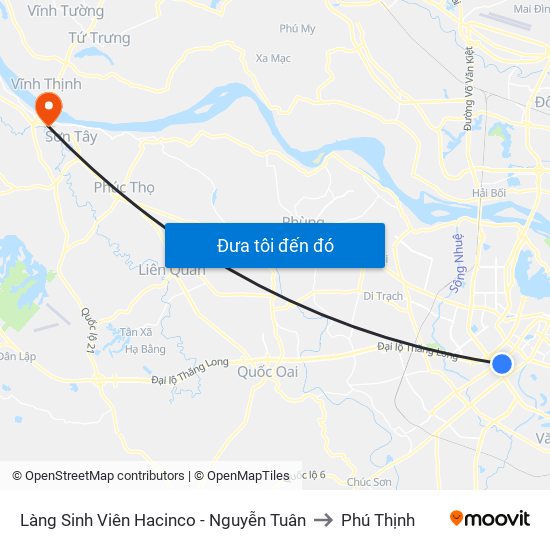 Làng Sinh Viên Hacinco - Nguyễn Tuân to Phú Thịnh map