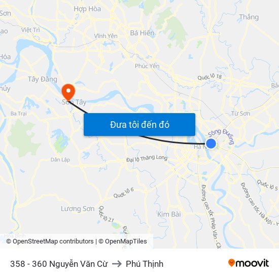 358 - 360 Nguyễn Văn Cừ to Phú Thịnh map