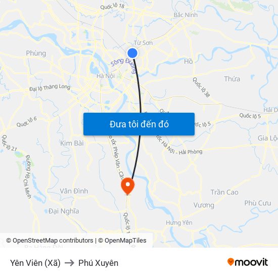 Yên Viên (Xã) to Phú Xuyên map