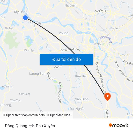 Đông Quang to Phú Xuyên map