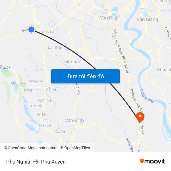 Phú Nghĩa to Phú Xuyên map