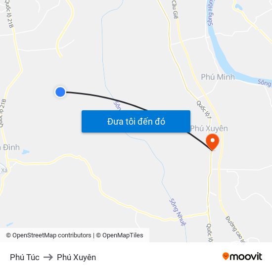 Phú Túc to Phú Xuyên map