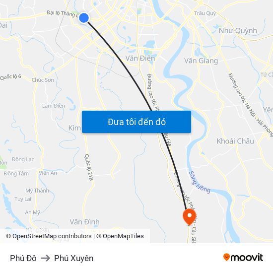 Phú Đô to Phú Xuyên map