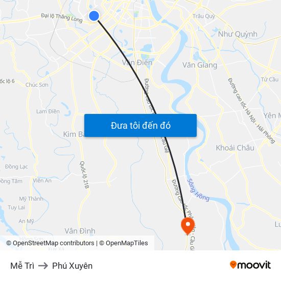 Mễ Trì to Phú Xuyên map