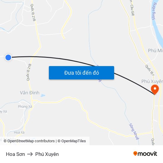 Hoa Sơn to Phú Xuyên map