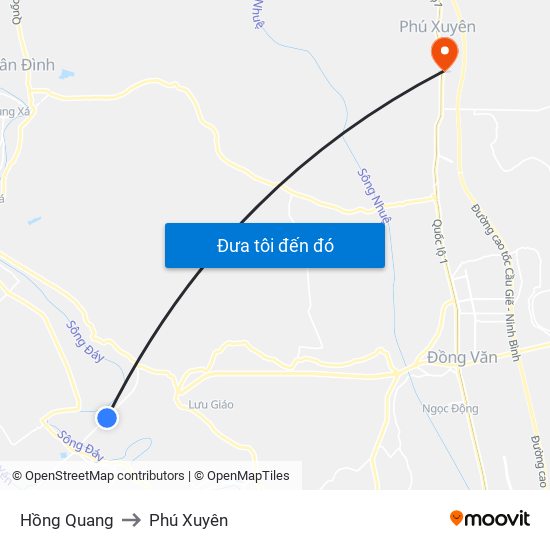 Hồng Quang to Phú Xuyên map
