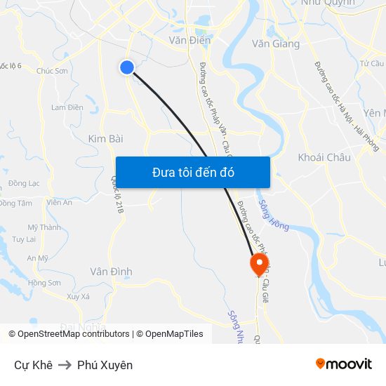 Cự Khê to Phú Xuyên map