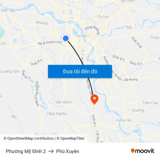 Phường Mỹ Đình 2 to Phú Xuyên map