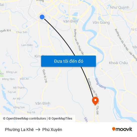Phường La Khê to Phú Xuyên map