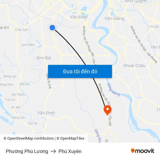 Phường Phú Lương to Phú Xuyên map