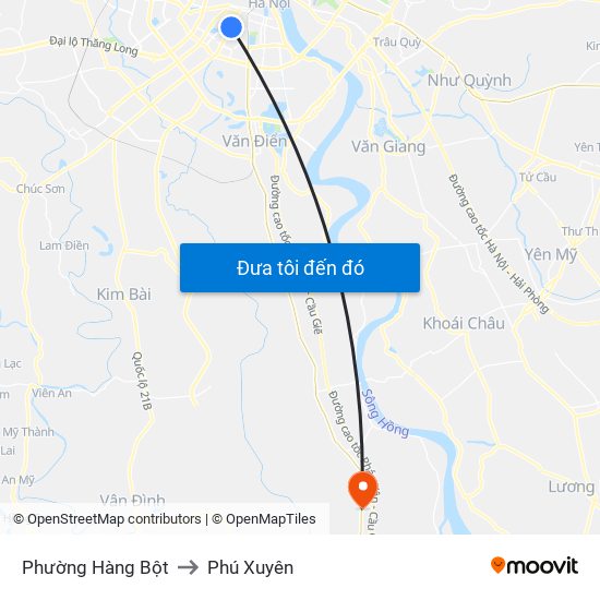 Phường Hàng Bột to Phú Xuyên map