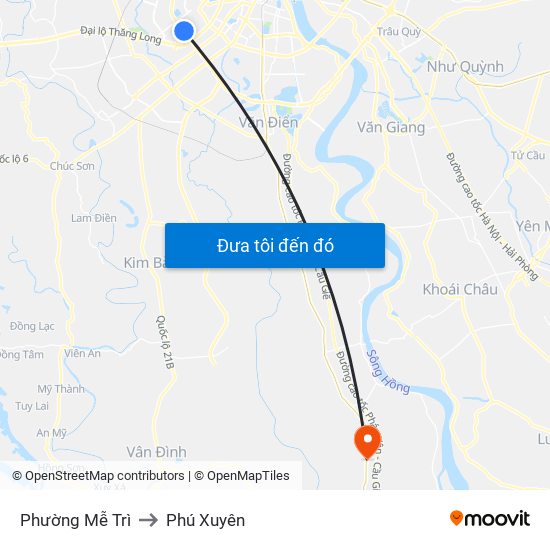 Phường Mễ Trì to Phú Xuyên map