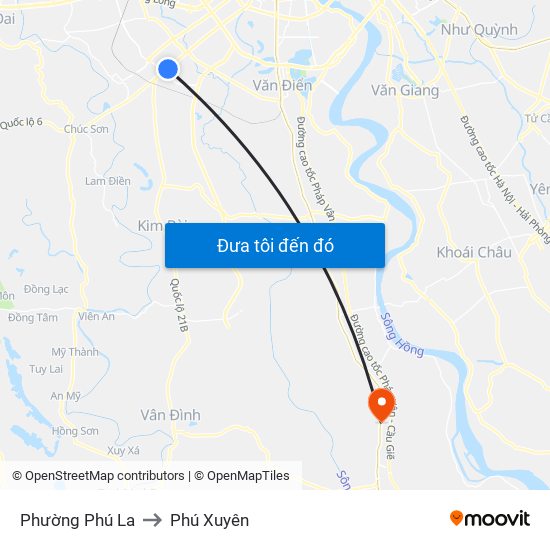 Phường Phú La to Phú Xuyên map